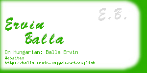ervin balla business card